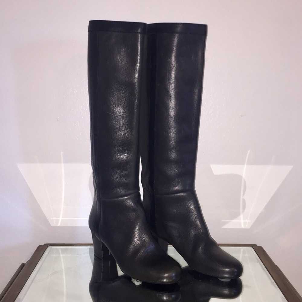 Lanvin Knee-High Leather Heeled Boots